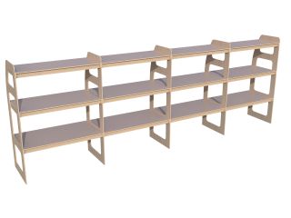 Dřevěné regály pro Quick - jedna strana Délka: 4000 mm