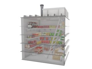 Plastový sklep BASIC se svislým vstupem - čtvercový - 4.2 x 2.4 m