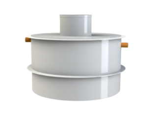 Jednokomorový kulatý vertikální septik D2,53 m × V2 m (objem 10,05 m³)